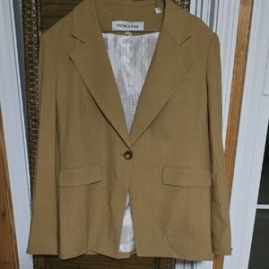 Veronica beard camel linen blazer sz 14